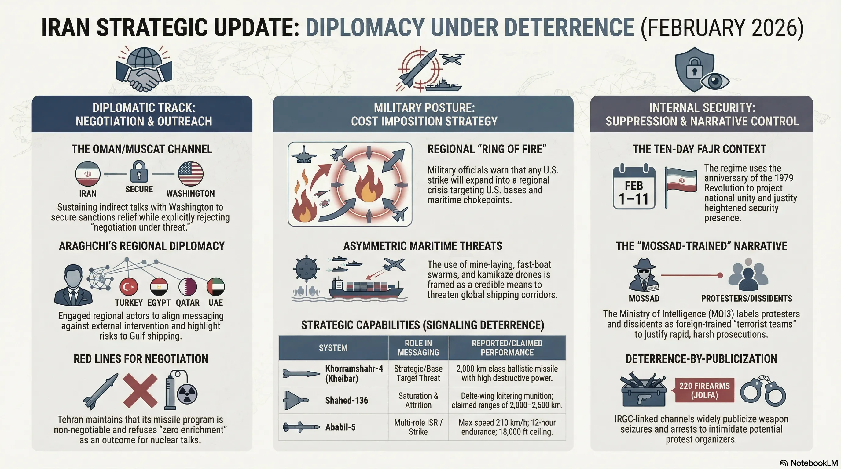 IRAN WEEKLY UPDATE — Diplomacy, Military Posture, and Internal Security