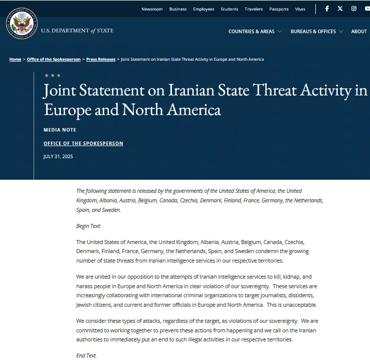 Western Nations Accuse Iran of Terror Activities on Their Soil